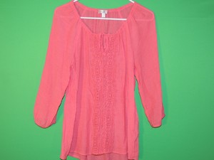 Spense-Women-039-s-Size-M-Medium-Pink-Long-Slv-Shirt-Top