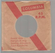 Company Sleeve 45 COLUMBIA Brown w/ Red Lettering  Diagonal Stripe on