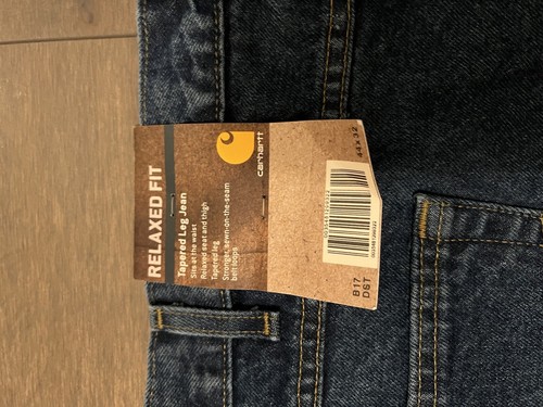 Jeans Carhartt HOMBRE Calce Relajado Pierna Cónica Jeans Talla 44x32 Nuevos - Imagen 8 de 10