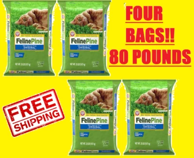 80 Pounds Feline Pine Original Cat Litter Pure Highly Absorbent Pine Litter NEW