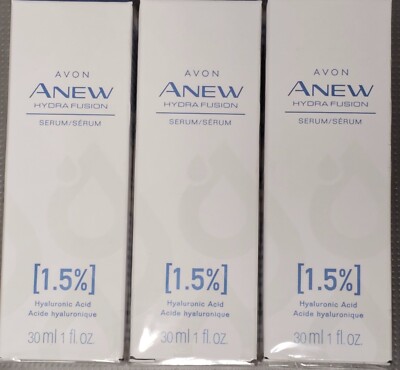 3 - Pack Avon Anew Hydra Fusion Instant Plumping Serum 1.5 Hyaluronic Acid