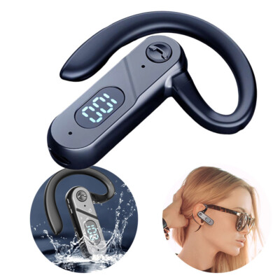 Bluetooth Ear-hook Headsets Sports Headphone Mic Display for Car/Truck Dirving 