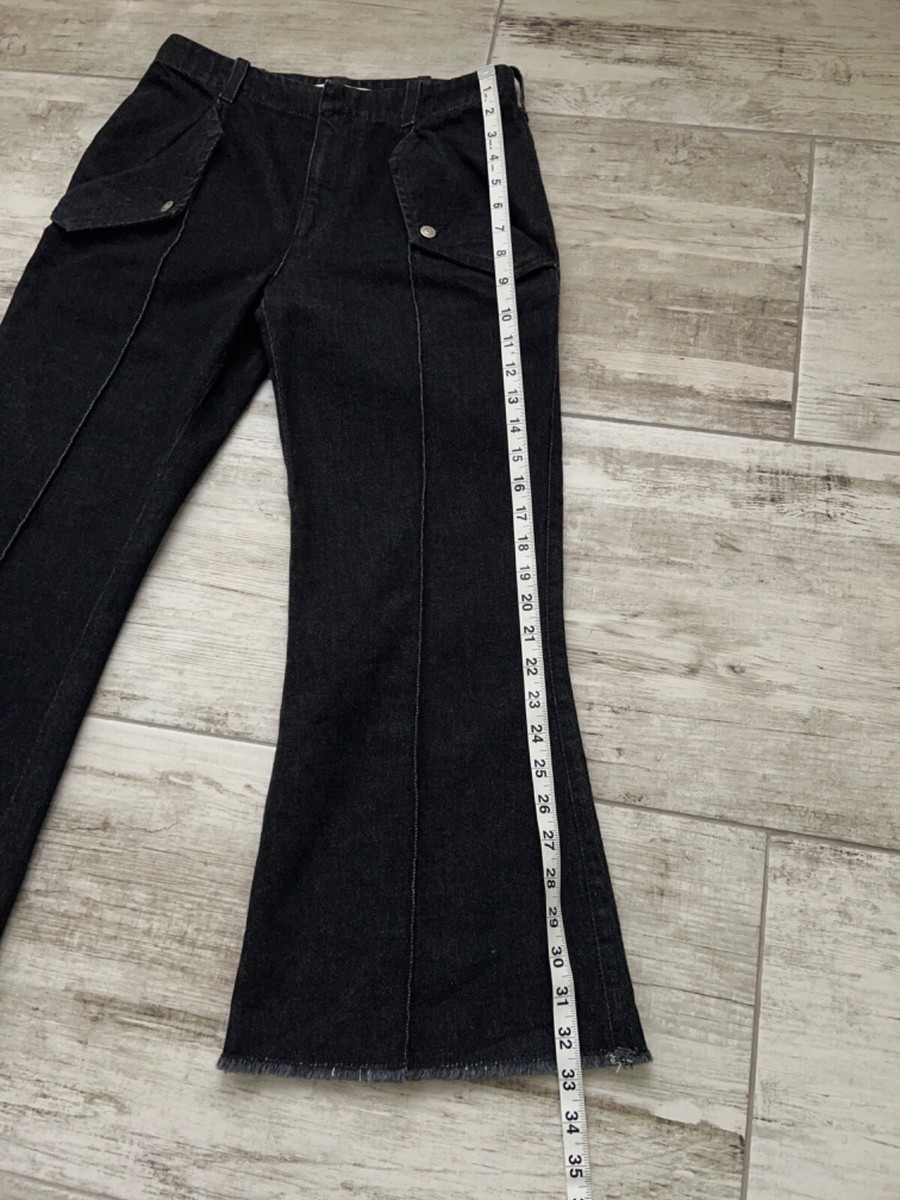 Womens ACNE STUDIOS Black Flared Jeans Denim Pants Size 36