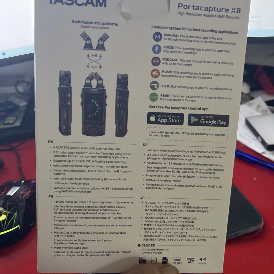 Tascam Portacapture X8 tragbarer 32-Bit-192-kHz-8-Spur-Recorder - Bild 3 von 4