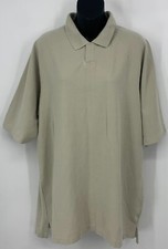 Columbia Polo Shirt Size Large L Beige Solid Short Sleeve Comfort Casual Men New