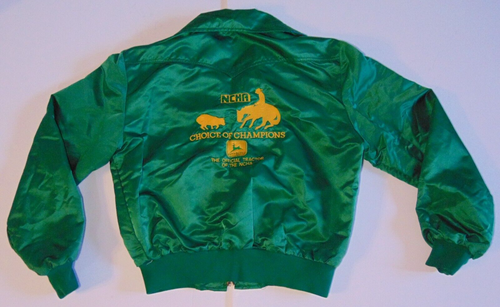 L 1980s Vintage John Deere NCHA National Cutting Horse Association Jacket USA - 第 2/23 張圖片