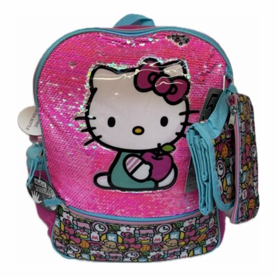 HELLO KITTY MAGIC SEQUINS 5PC SET 16''  with water bottles and more