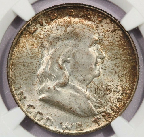 1954-D Franklin Half Dollar 50c NGC MS65 sweet original coin
