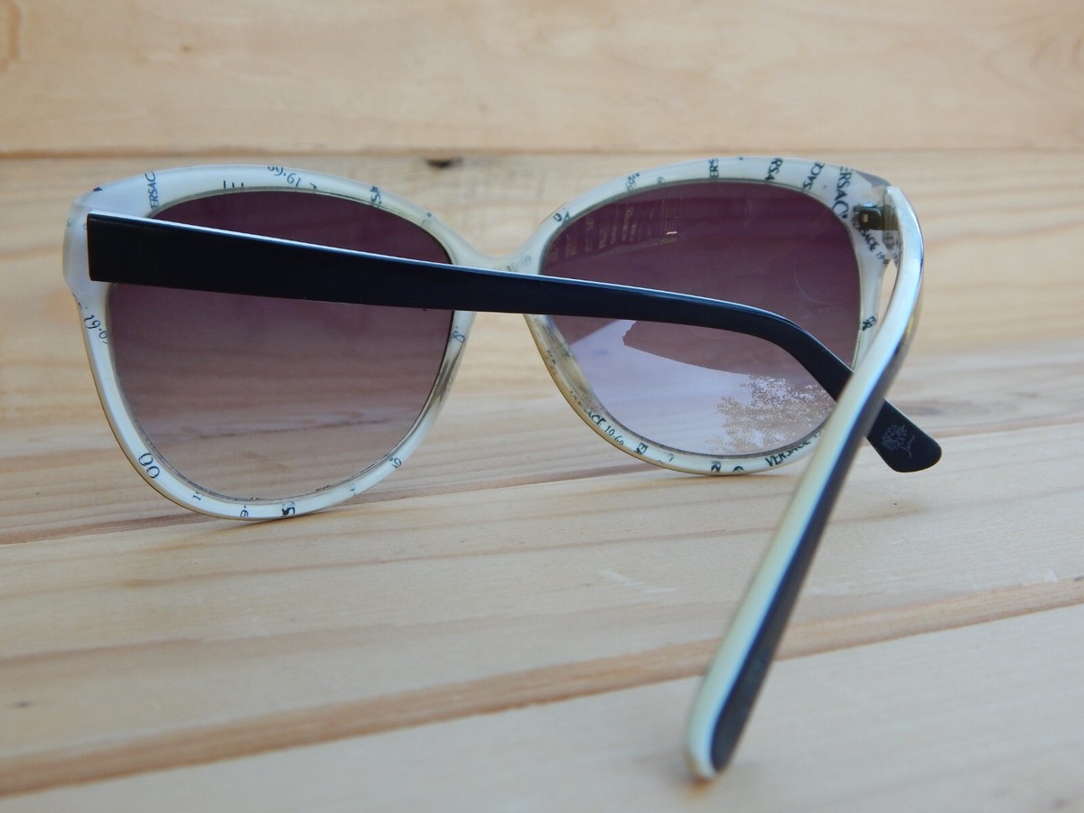 Versace 1969 Vintage Sunglasses Womens White / Black Frame 