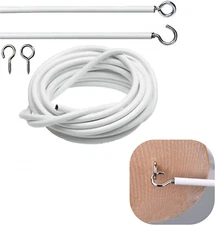 Xiaokeis Net Curtain Wire White Hanging Window Cord Cable Kit 2-4 Meters Curtain