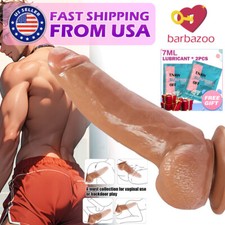 8" Liquid Silicone Realistic Dildo-Cock Suction-Cup for Women Sex Toy Thick-Dong