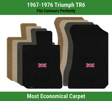 Lloyd Velourtex Front Row Carpet Mats for '67-76 Triumph TR6 w/British Flag Logo