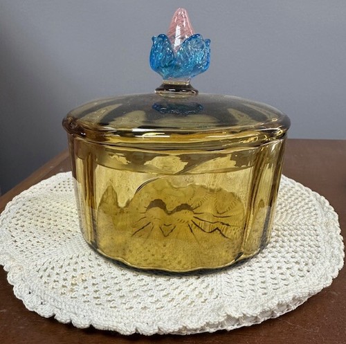 Steuben Venetian Inspired Dish with Lid