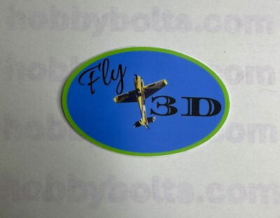 Fly 3D 3 x2  Oval Vinyl Sticker Decal Phone, Bottle, Laptop Qty:1 RC Hobby bolts