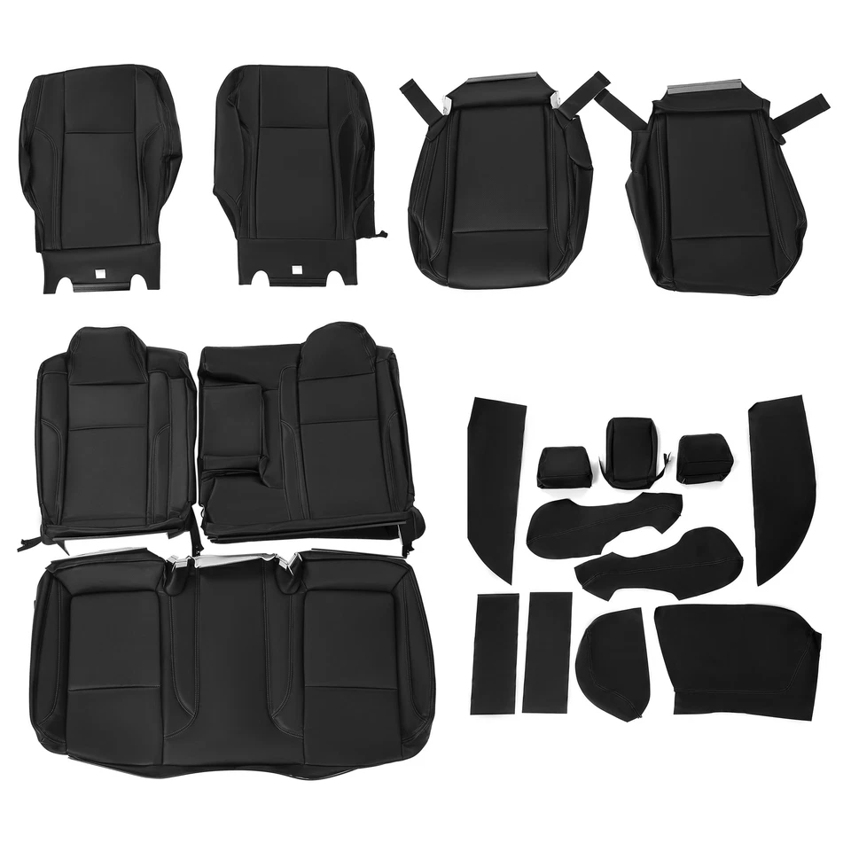 Fundas de asiento de cuero tapizadas delanteras traseras para Dodge Charger Challenger 2015-2021 Foto 4 de 4