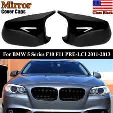 Gloss Black Rearview Mirror Covers For BMW 5 Series F10 530 535i 2011 2012 2013