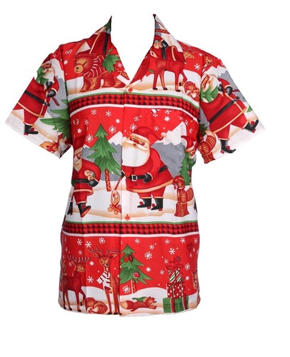 KIDS CHRISTMAS SANTA XMAS HAWAIIAN CHILDREN SHIRT HAWAII GIFT PARTY S -XXL D9 - Picture 7 of 46