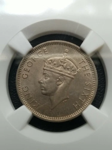 Malaya 1948 10 Cents NGC UNC DETAILS king George VI