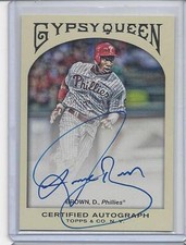 DOMONIC BROWN 2011 TOPPS GYPSY QUEEN PHILLIES PROSPECT ON CARD AUTO
