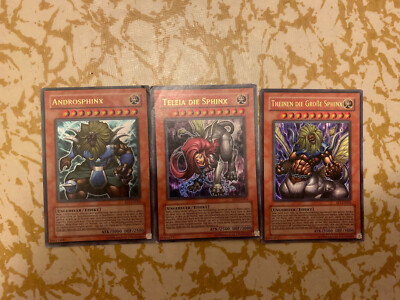 yugioh karten, 3 seltene sphinx karten ultra rare holo