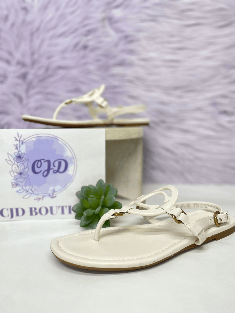 Coach Women's Jeri Leather Sandals Chalk 6B eBay