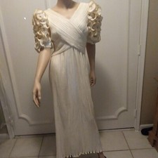 Richilene NY SFA creme white formal social evening wedding gown vtg 8