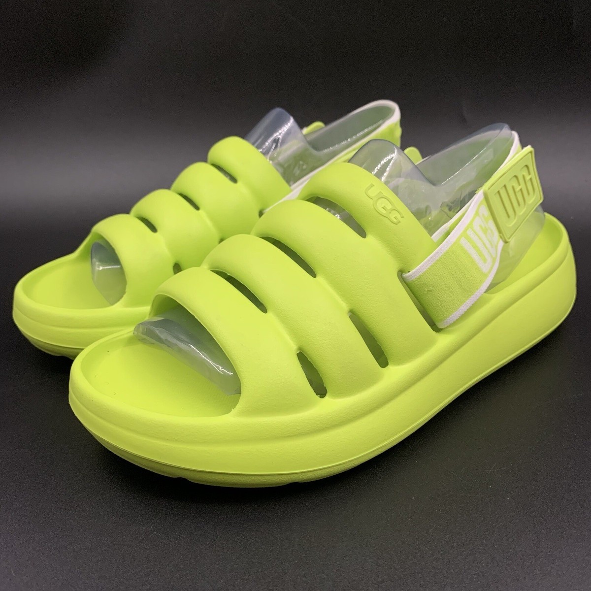 UGG SPORT YEAH SLIDE WOMENS US LIME GREEN WATERPROOF SLINGBACK