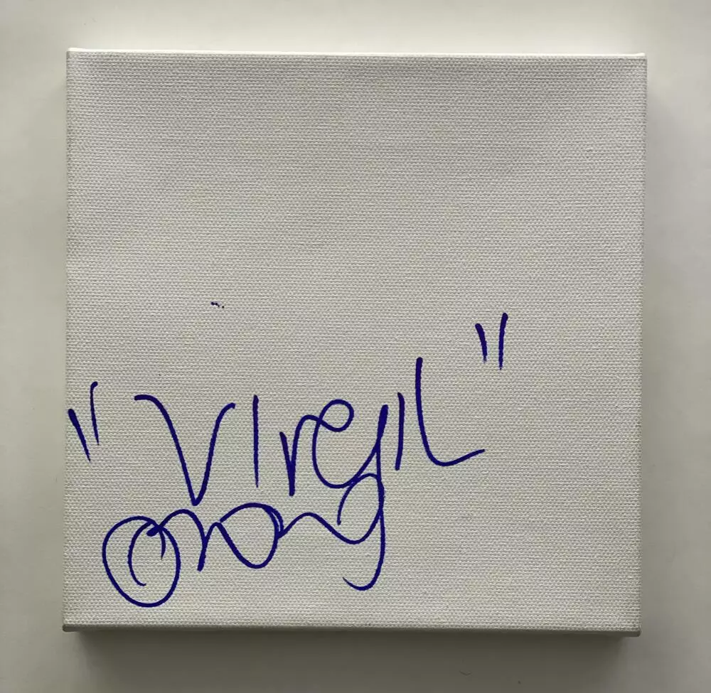 VIRGIL ABLOH SIGNED AUTOGRAPH 8x8 CANVAS LOUIS VUITTON OFF-WHITE - VERY  RARE JSA