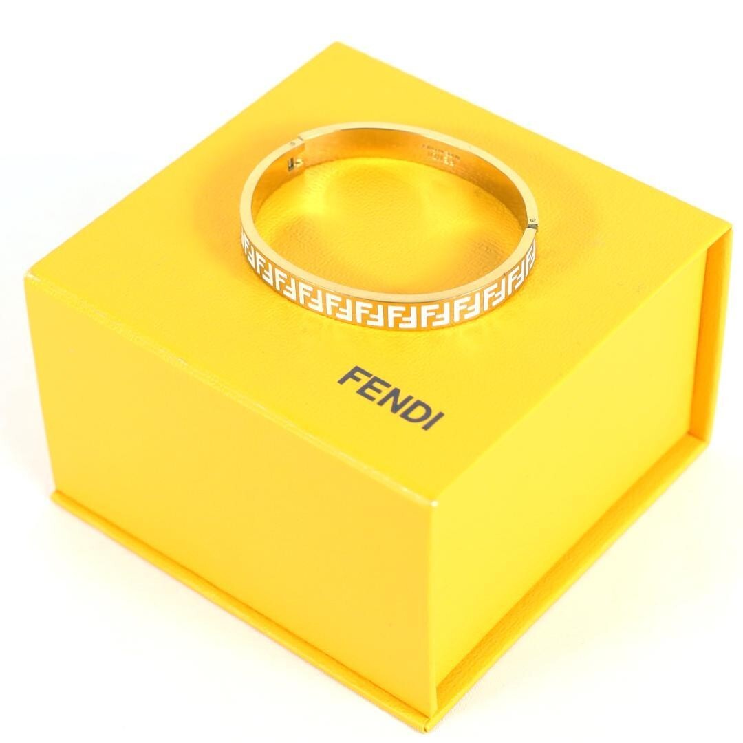 Fendi FF Logo Forever Fendi Brass Bracelet Bangle Gold Made