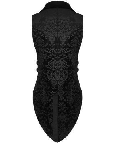 Punk Rave Mens Vest Waistcoat Tailcoat Black Velvet Gothic Steampunk Victorian - Picture 19 of 21