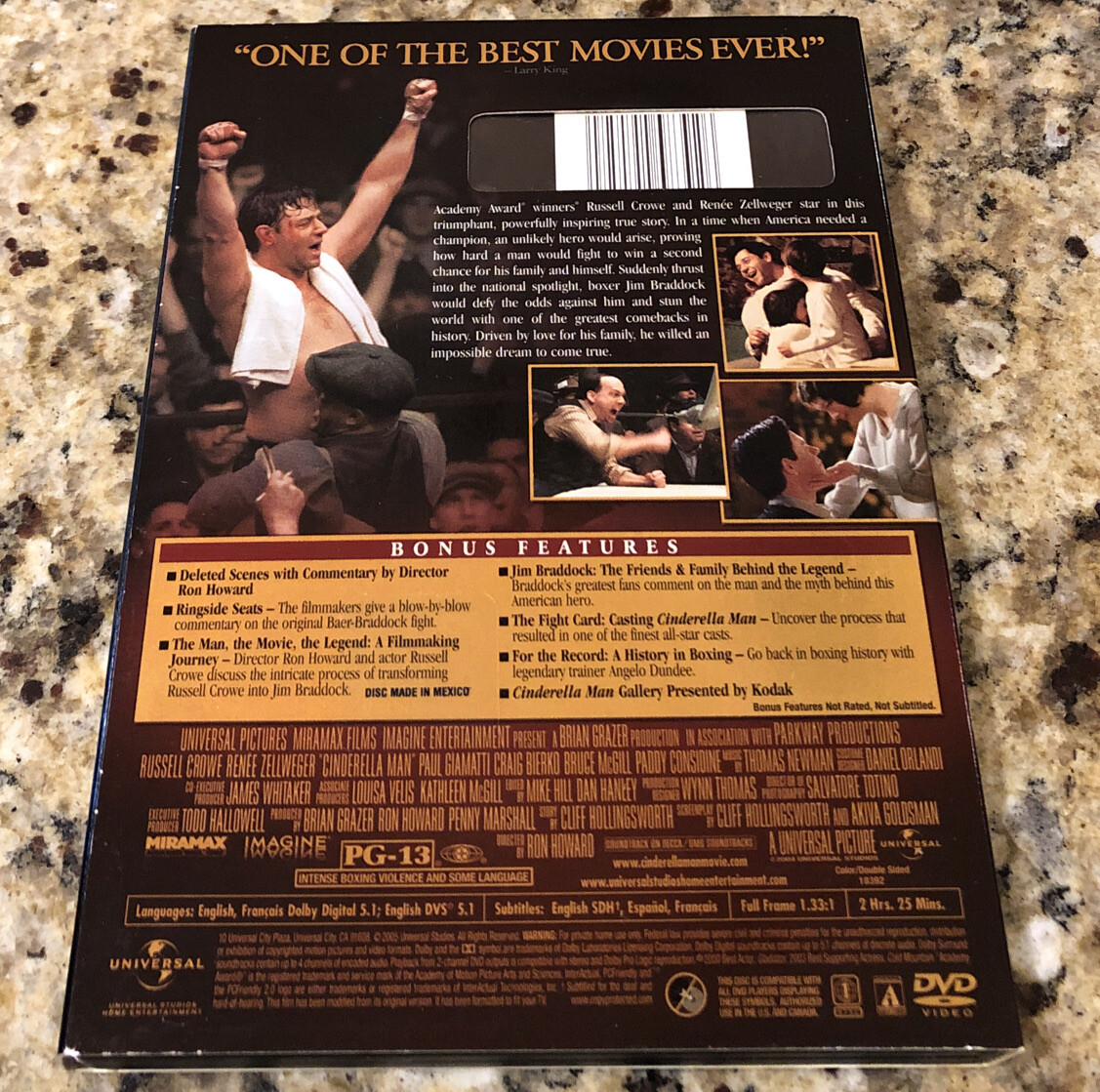 Cinderella Man-Universal-(DVD, 2005)-Russell Crowe,Renee Zellweger