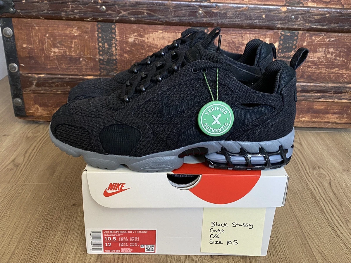Preços baixos em Nike Stussy x Air Zoom Spiridon Caged 2 Black