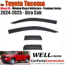 WellVisors Window Visors For 2024 Toyota Tacoma Xtra Cab 2024 Side Deflectors
