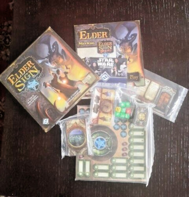Elder Sign Brettspiel Arkham Horror Files ungestanzt neu offene Box