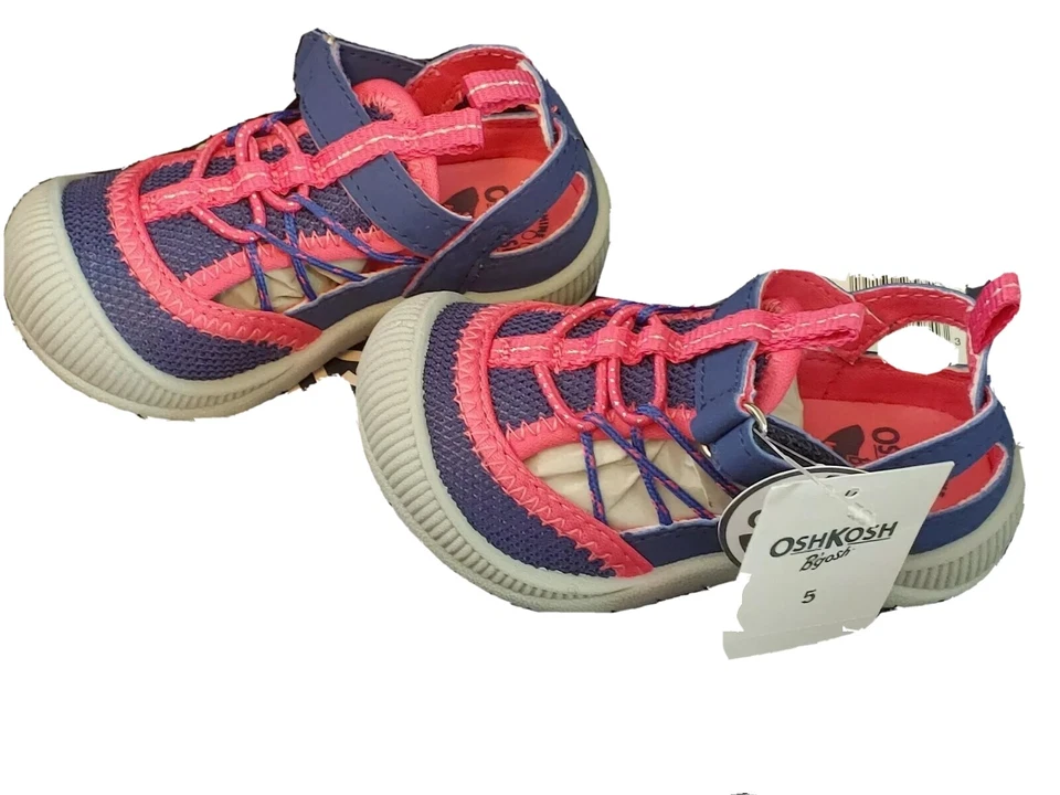 OSH KOSH Niñas Sandalias Agua Arena Zapatos Deportivos ROSA Y AZUL talla 5T Nuevo Sin Caja Foto 2 de 4