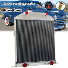 4 Rows Aluminum Radiator Fit 1942-48 Ford Deluxemercury Pickup Flathead Engine