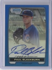 2012 Bowman Draft Chrome Picks Blue Refractor 146/150 Paul Blackburn Auto 2u8