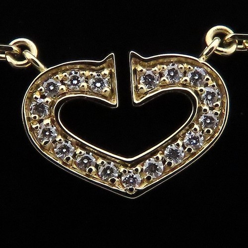 CARTIER B7008200 C heart 18K Yellow Gold Necklace Diamond /294072 - Picture 5 of 9