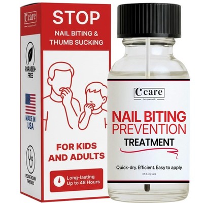 C CARE Nail Biting Prevention for Kids & Adults 0.5 Fl Oz (Pack of 1), Clear 
