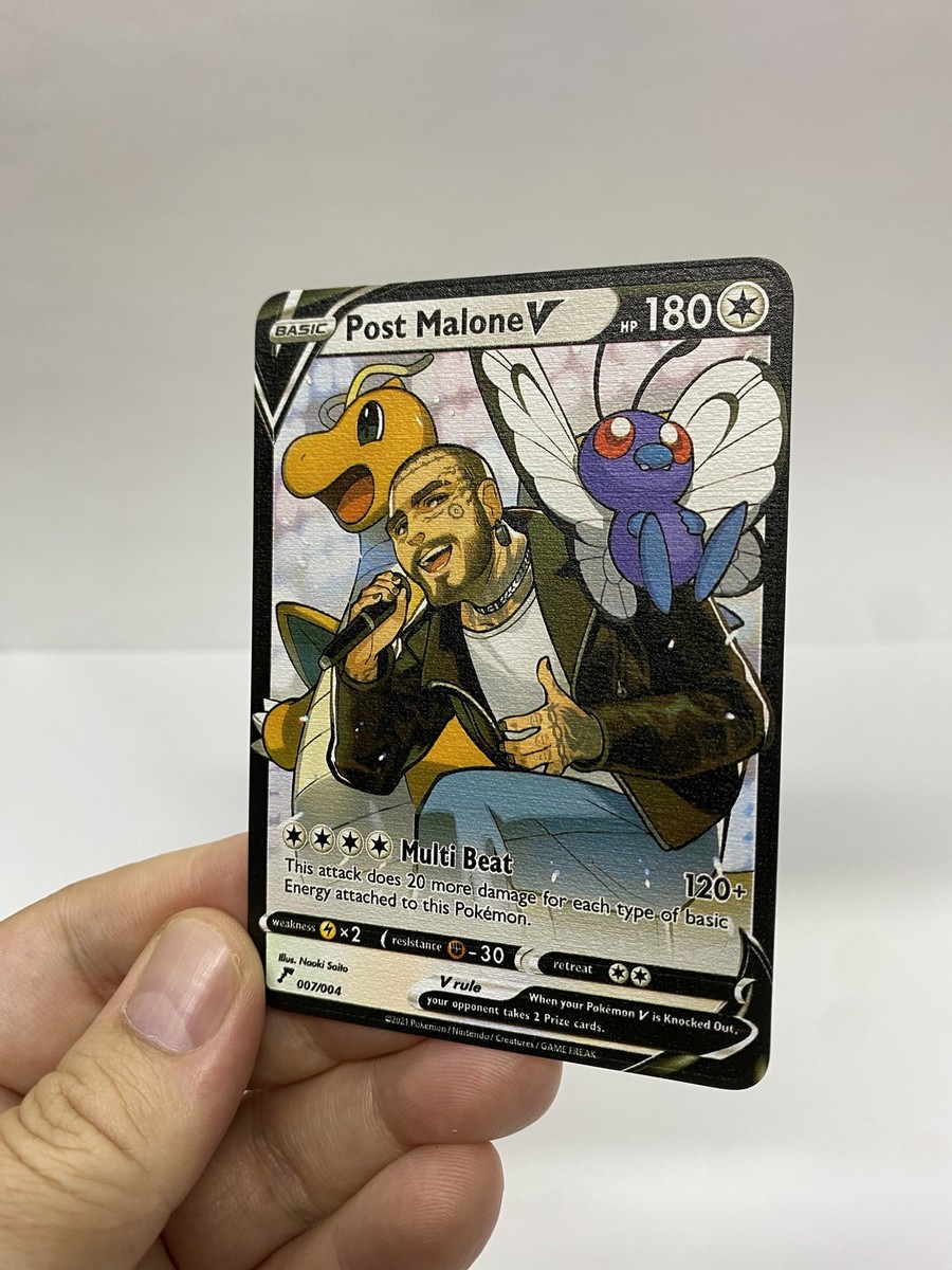 post malone yugioh card Post Malone V Gold Metal Pokémon Card-Collectible Gift Display！ Christmas