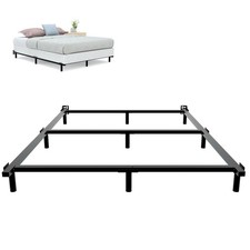7 Inch Queen Size Metal Bed Frame for Box Spring and Mattress 9-Leg Heavy Dut...