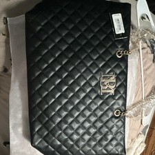 NBM black quilted shoulder strap bag with gol...