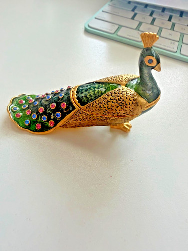 Estee Lauder 2003 Precious Peacock Solid Perfume Compact Swarovski NIB Full