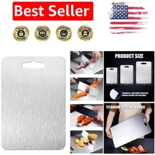 Sleek 14x9 Titanium Cutting Board - Dishwasher Safe & Ergonomic Handle Included