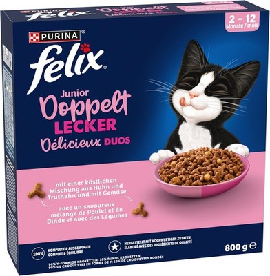 Felix Junior Katzenfutter Trockenfutter Huhn Truthahn Gemüse 5er Pack 5x800g