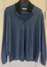 Ibex Quarter Zip Pull Over Sweater Mens Sz L Merino Wool Midlayer USA Outdoor