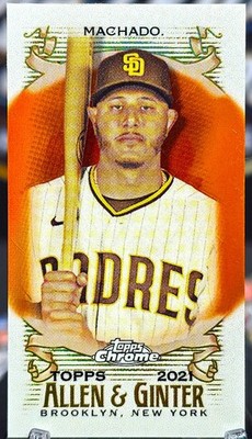2021 Topps Allen & Ginter Chrome Mini Orange Refractor /25 Manny Machado #6