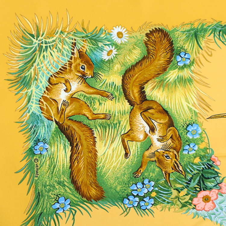 Hermes Carre90 Large Scarf LES QUATRE SAISONS Four Seasons 100
