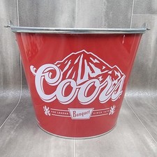 Coors Banquet Red And White 2015 Metal Beer Bucket Bar Mancave