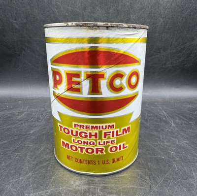 Vintage PETCO Motor Oil 1 Quart Can (Drained) | South Royalton VT Hard to Find